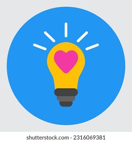Light bulb icon in flat style, use for website mobile app presentation