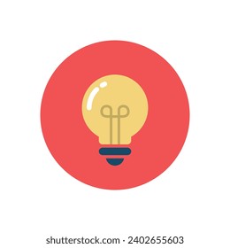 Light bulb icon in flat style. Lightbulb symbol vector