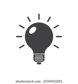 Light bulb icon in flat style. Lamp vector illustration on isolated background. Energy and idea sign business concept.
