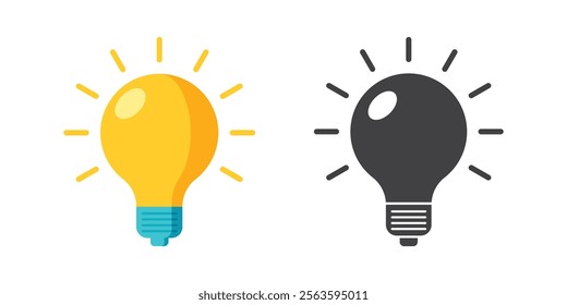 Light bulb icon in flat style. Lamp vector illustration on isolated background. Energy and idea sign business concept.