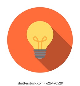 Light bulb icon in flat style. Vector illustration for web design