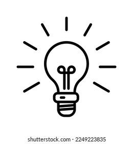 icono de la bombilla de luz vecktor plano popular de moda