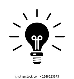 icono de la bombilla de luz vecktor plano popular de moda