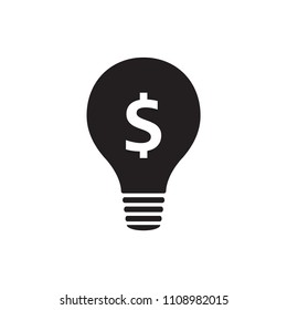 Light bulb icon flat vector template design trendy