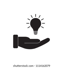 Light bulb icon flat vector template design trendy