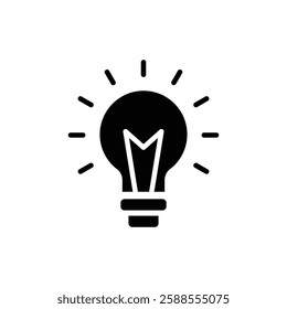 Light bulb icon Flat vector set outline