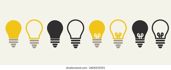 light bulb icon in flat vector (png)