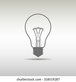Light bulb icon, fresh idea, thinking, lamp. Clean and modern style design