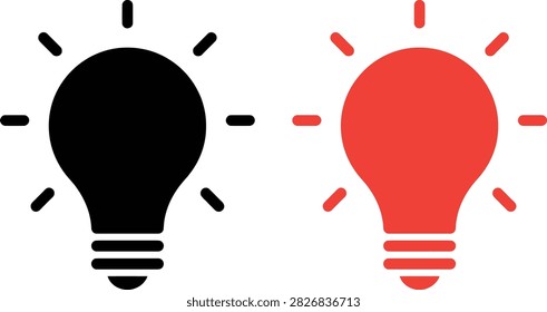 Light bulb icon glowing and unlit side by side
