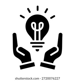 Ilustración vectorial de diseño de glifo de icono de bombilla