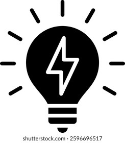 Light Bulb Icon Glyph Vector Illustration