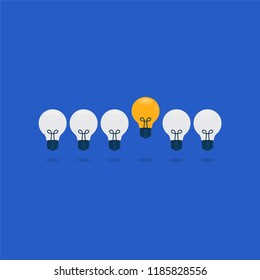 Light Bulb Icon With Good Ideas Between Bad Ideas, Bad And Good Ideas Concept Illustration