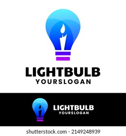 light bulb icon gradient logo design