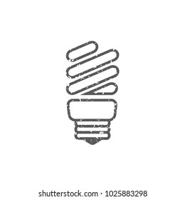 Light bulb icon in grunge texture. Vintage style vector illustration.