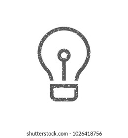 Light bulb icon in grunge texture. Vintage style vector illustration.