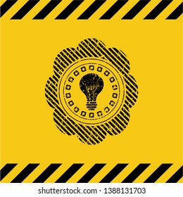 light bulb icon grunge warning sign emblem. Vector Illustration. Detailed.