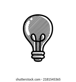 light bulb icon hand drawn illustration vector