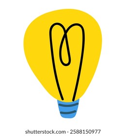 Light bulb icon. Hand drawn Vector illustration design. Energy and idea symbol.