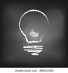 light bulb icon hand drawn, idea concept