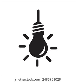 Light bulb icon. Hanging lightbulb icon