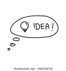 Lichtblitzsymbol Idee Konzept Doodle handgezeichnet Schild. Vektorgrafik 