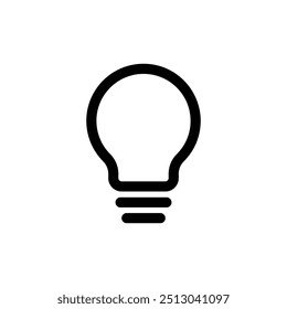 Light bulb icon idea creativity solution concept simple black and white logo design