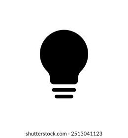 Light bulb icon idea creativity solution concept simple black and white logo design