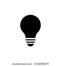 Icone de lâmpada ideia criatividade conceito solução design de logotipo simples preto e branco