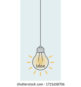 Light bulb icon, idea design concept. Vector illustration.