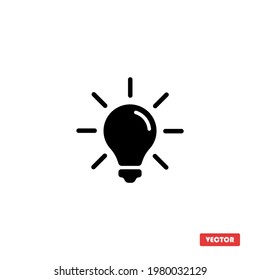 Light bulb icon. Bulb, idea, electricity icon symbol vector illustration