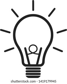 Light bulb icon. Idea flat vector illustration. Icons for design, background, website.