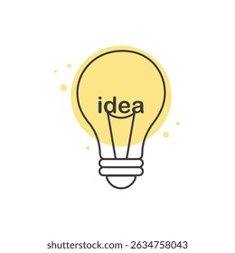 Light bulb icon, idea bulb, flat icon vector illustration. Business solution innovation concept.