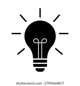 Icono de la bombilla, icono de la señal de la idea, Ilustración vectorial.