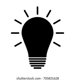 Light Bulb icon. Idea sign, solution, thinking concept. Lighting electric lamp. Electricity, shine. Trendy flat style for graphic design, Web site, UI. EPS. Silhouette vector illustration