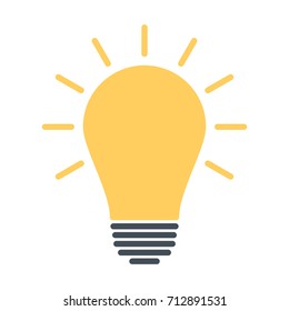 Light Bulb icon. Idea sign, solution, thinking concept. Lighting electric lamp. Electricity, shine. Trendy flat style for graphic design, Web site, UI. EPS. Silhouette vector illustration