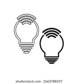Icono de la bombilla. Vector de la señal de la idea. Innovación símbolo creativo. Gráfico de solución brillante. EPS 10.