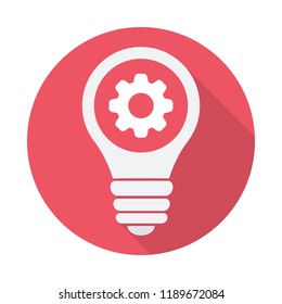 Light Bulb icon, Idea, solution, thinking icon with settings sign. Light Bulb icon and customize, setup, manage, process symbol. Vector