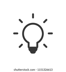 Light bulb icon, idea symbol, linear vector