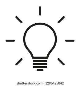 Light bulb icon, idea symbol, vector icon