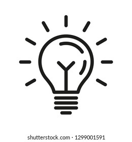 Light bulb icon, idea symbol, vector icon