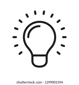 Light bulb icon, idea symbol, vector icon