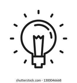 Light bulb icon, idea symbol, vector icon