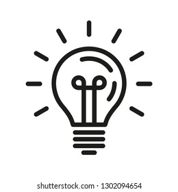 Light bulb icon, idea symbol, vector icon