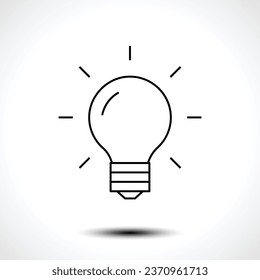 Light bulb icon. Idea symbol. Electric lamp, light, innovation, solution, creative thinking, electricity. Vector illustration.
