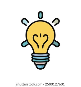 Light bulb icon. Idea symbol. Flat design. Vector illustration.