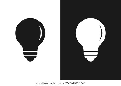 Icono de la bombilla. Símbolo de la idea. Lámpara eléctrica, luz, innovación, solución, pensamiento creativo, electricidad. Vector