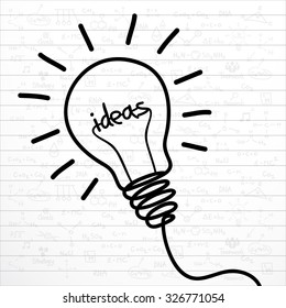 Light bulb icon idea symbol sketch in vector