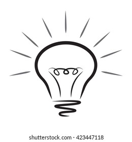light bulb icon idea symbol, sign element