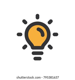 Light bulb icon, idea symbol