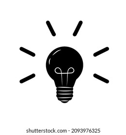 Symbol der Glühbirne. Ikone der Idee, Vektorgrafik.